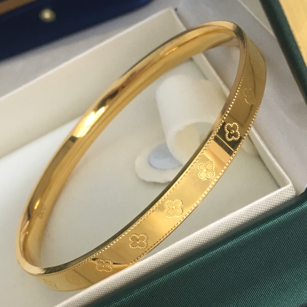 Genuine 999 Yellow Gold Flower Pattern Bracelet